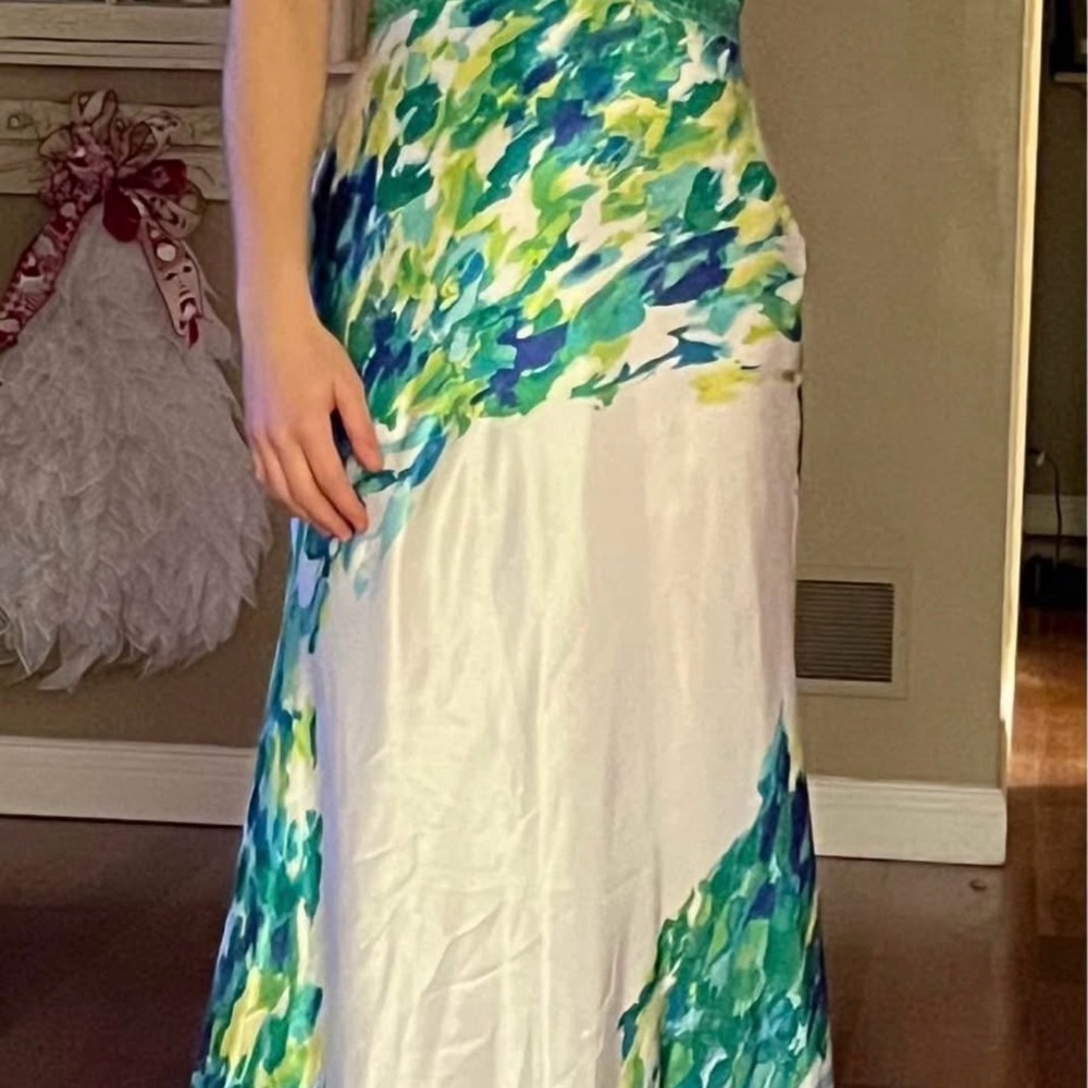 Floral Maxi Dress in Blue and Green